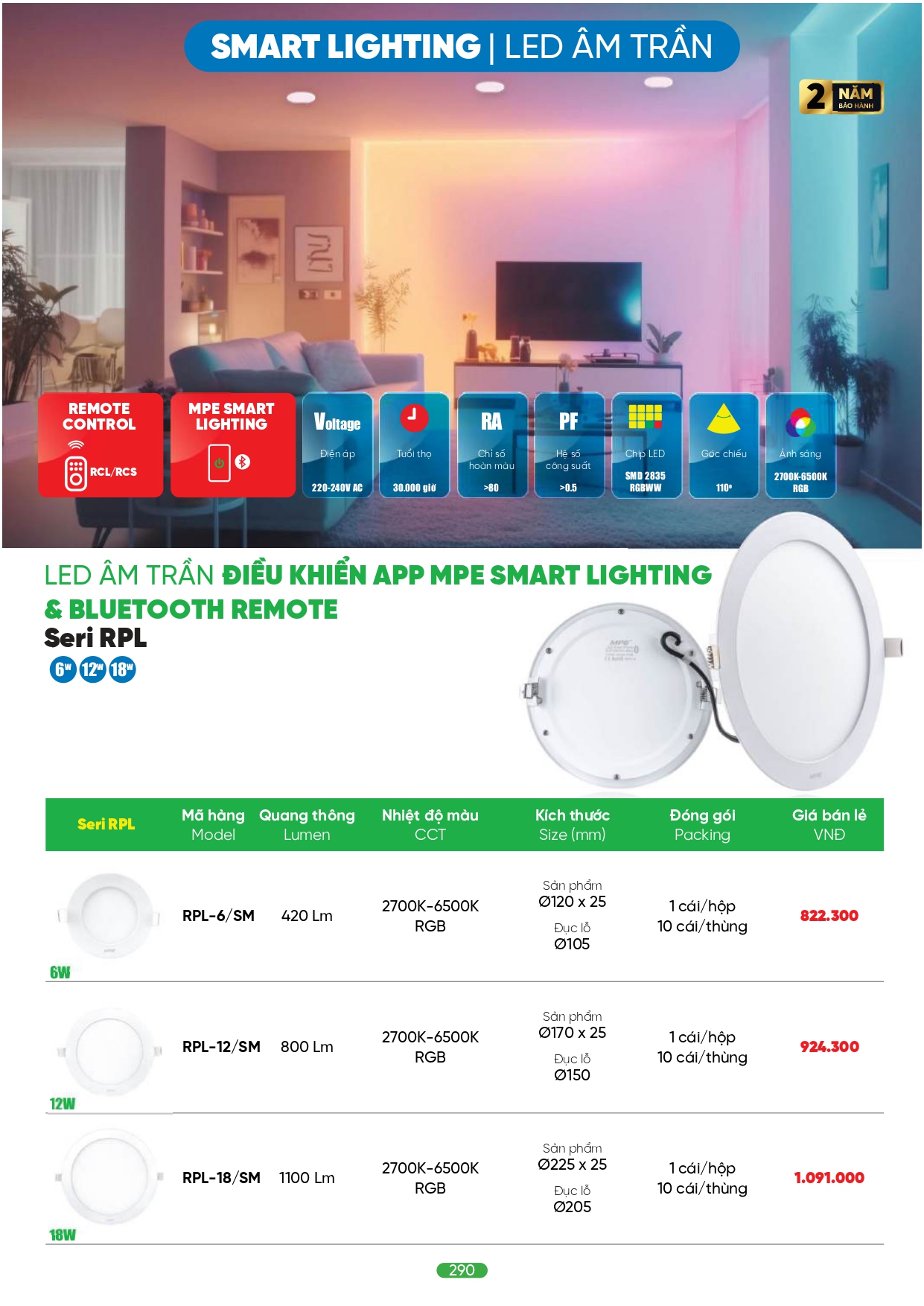 Bảng giá đèn LED MPE 2026